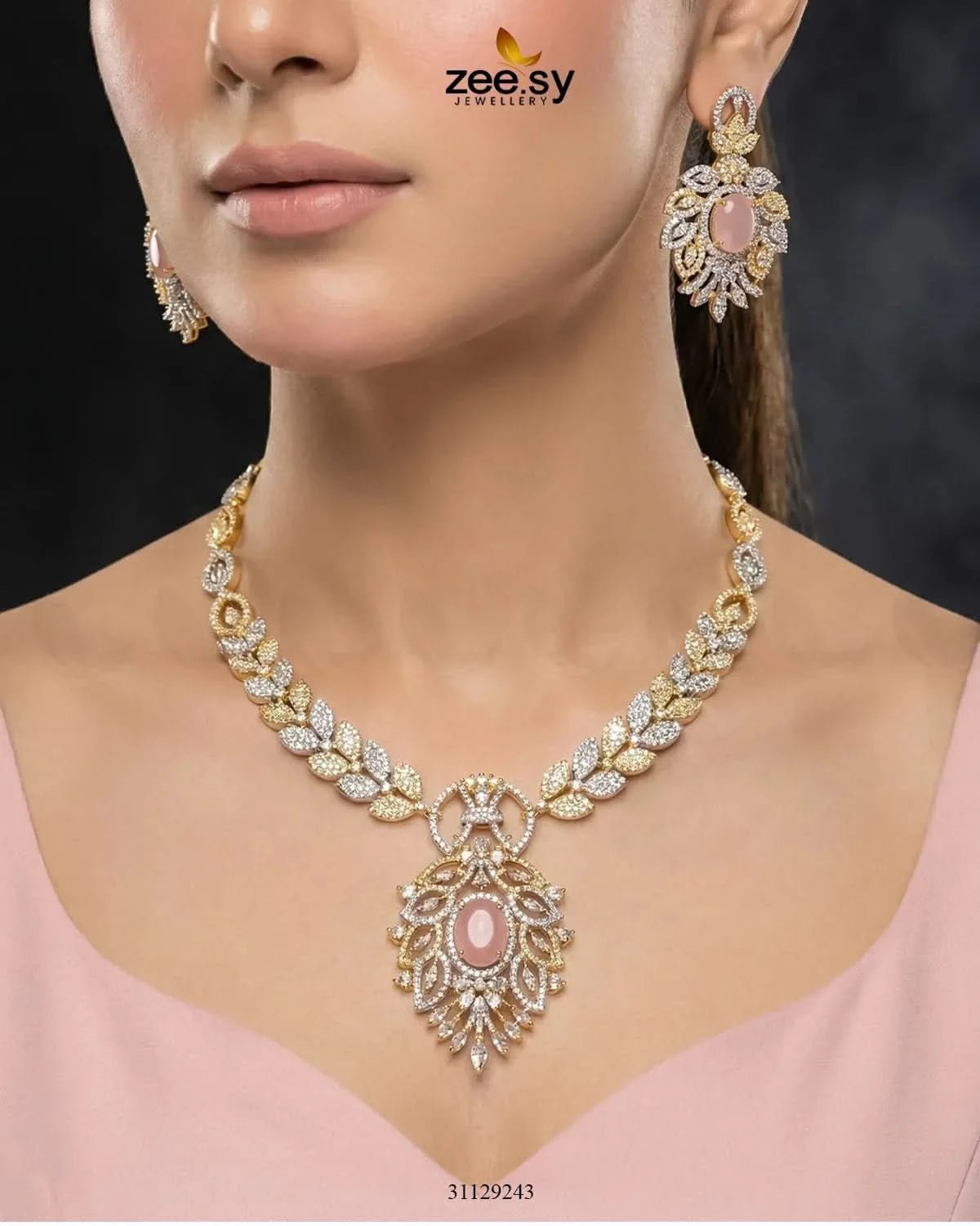 Midnight Forest Toned Necklace Set Necklace Sets - Zeesy Jewellery Pakistan | Premium Artificial & Imitation Jewellery