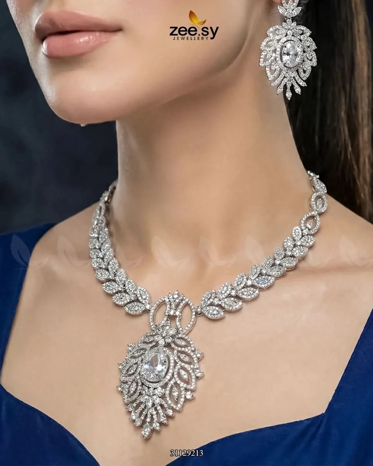 Midnight Forest Toned Necklace Set Necklace Sets - Zeesy Jewellery Pakistan | Premium Artificial & Imitation Jewellery