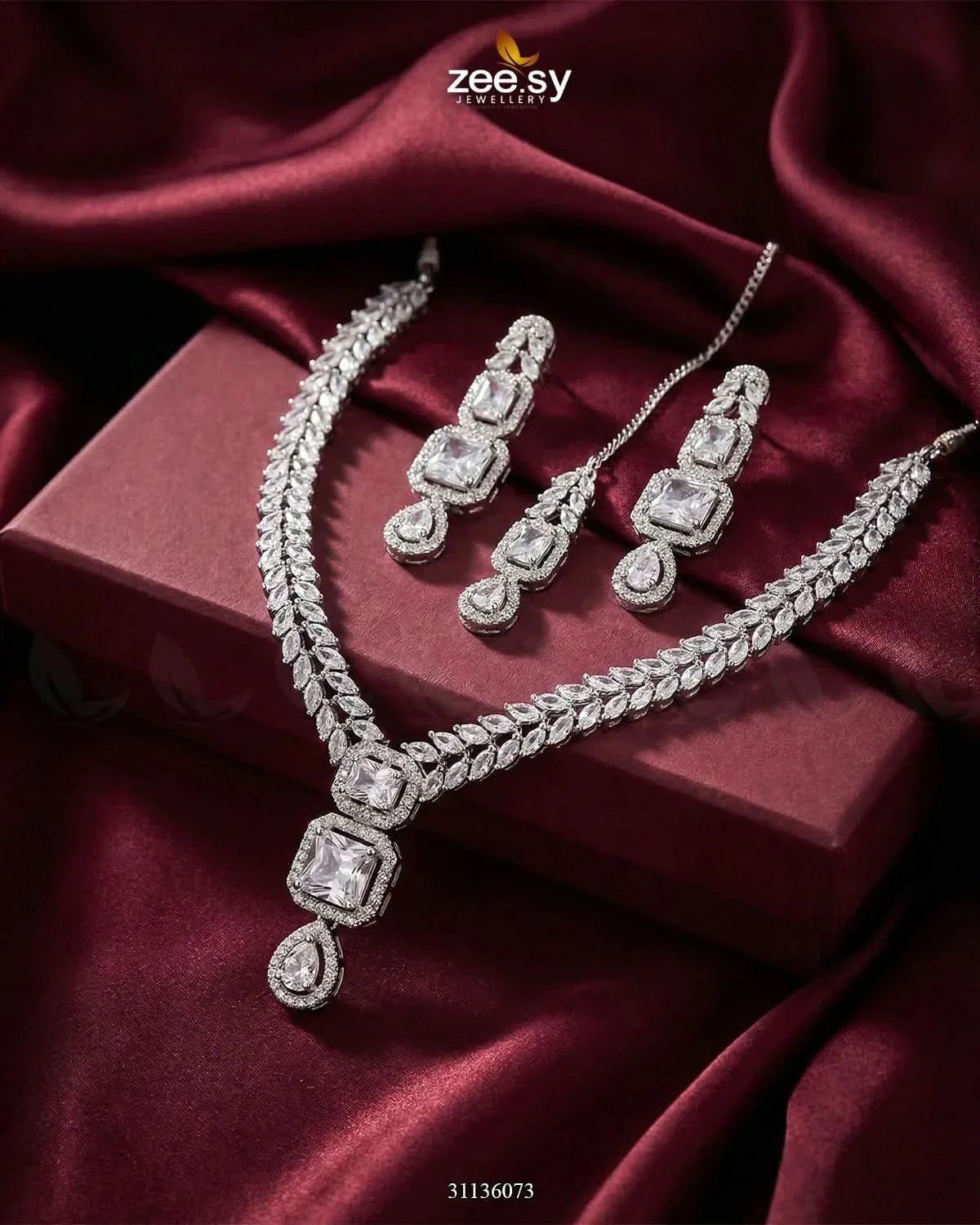 Square Leaf Vine Necklace Set Necklace Sets - Zeesy Jewellery Pakistan | Premium Artificial & Imitation Jewellery