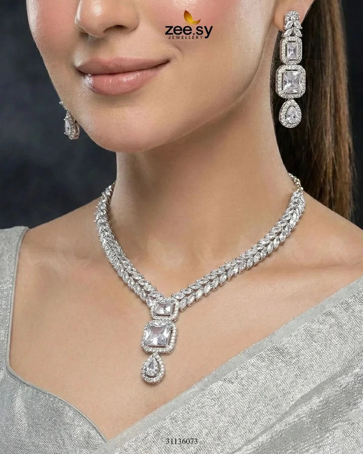 Square Leaf Vine Necklace Set Necklace Sets - Zeesy Jewellery Pakistan | Premium Artificial & Imitation Jewellery