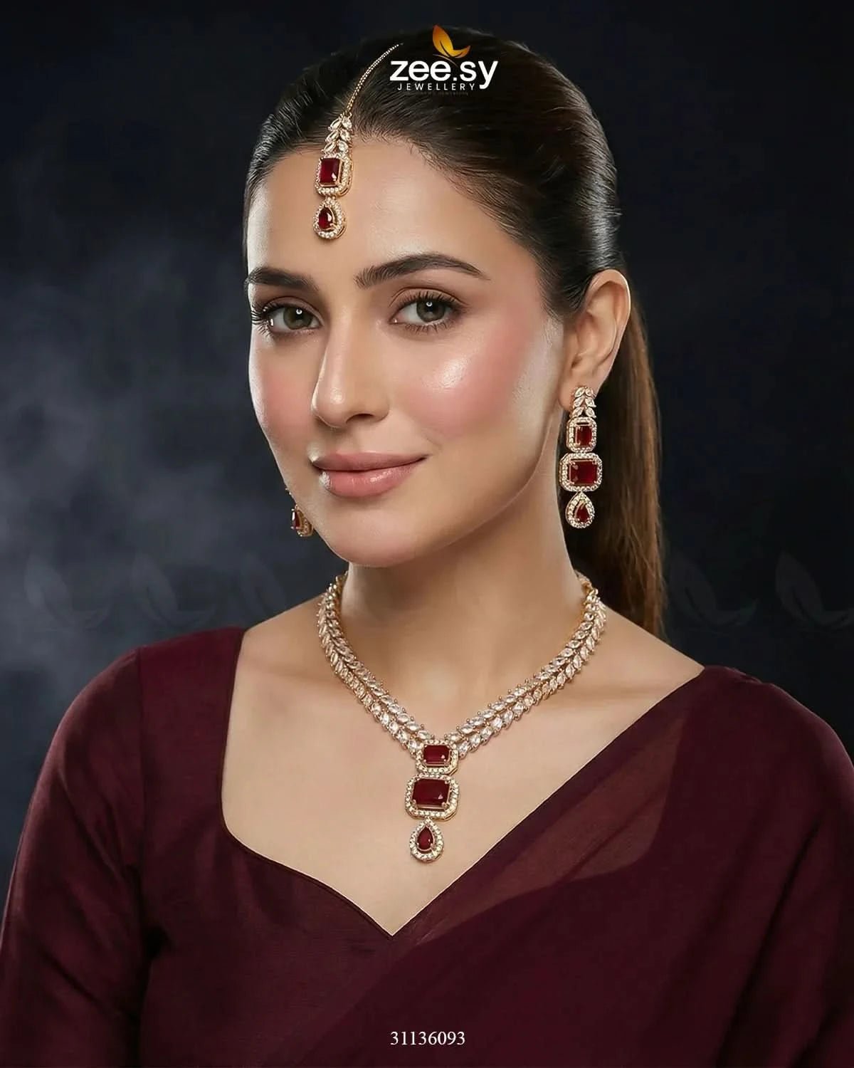 Square Leaf Vine Necklace Set Necklace Sets - Zeesy Jewellery Pakistan | Premium Artificial & Imitation Jewellery