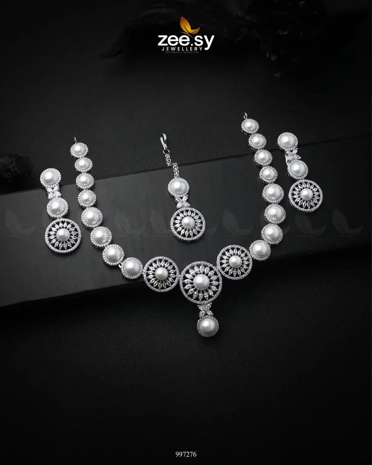 Jonquil Necklace Set Silver Necklace Sets - Zeesy Jewellery Pakistan