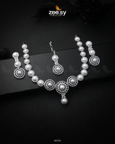 Jonquil Necklace Set Silver Necklace Sets - Zeesy Jewellery Pakistan | Premium Artificial & Imitation Jewellery