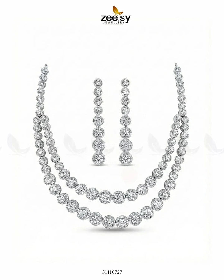 Majestic Double Tier Necklace Set Necklace Sets - Zeesy Jewellery Pakistan | Premium Artificial & Imitation Jewellery