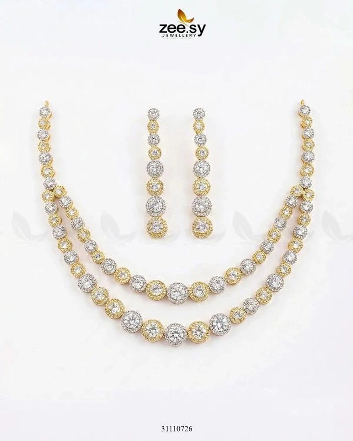 Majestic Double Tier Necklace Set Necklace Sets - Zeesy Jewellery Pakistan | Premium Artificial & Imitation Jewellery