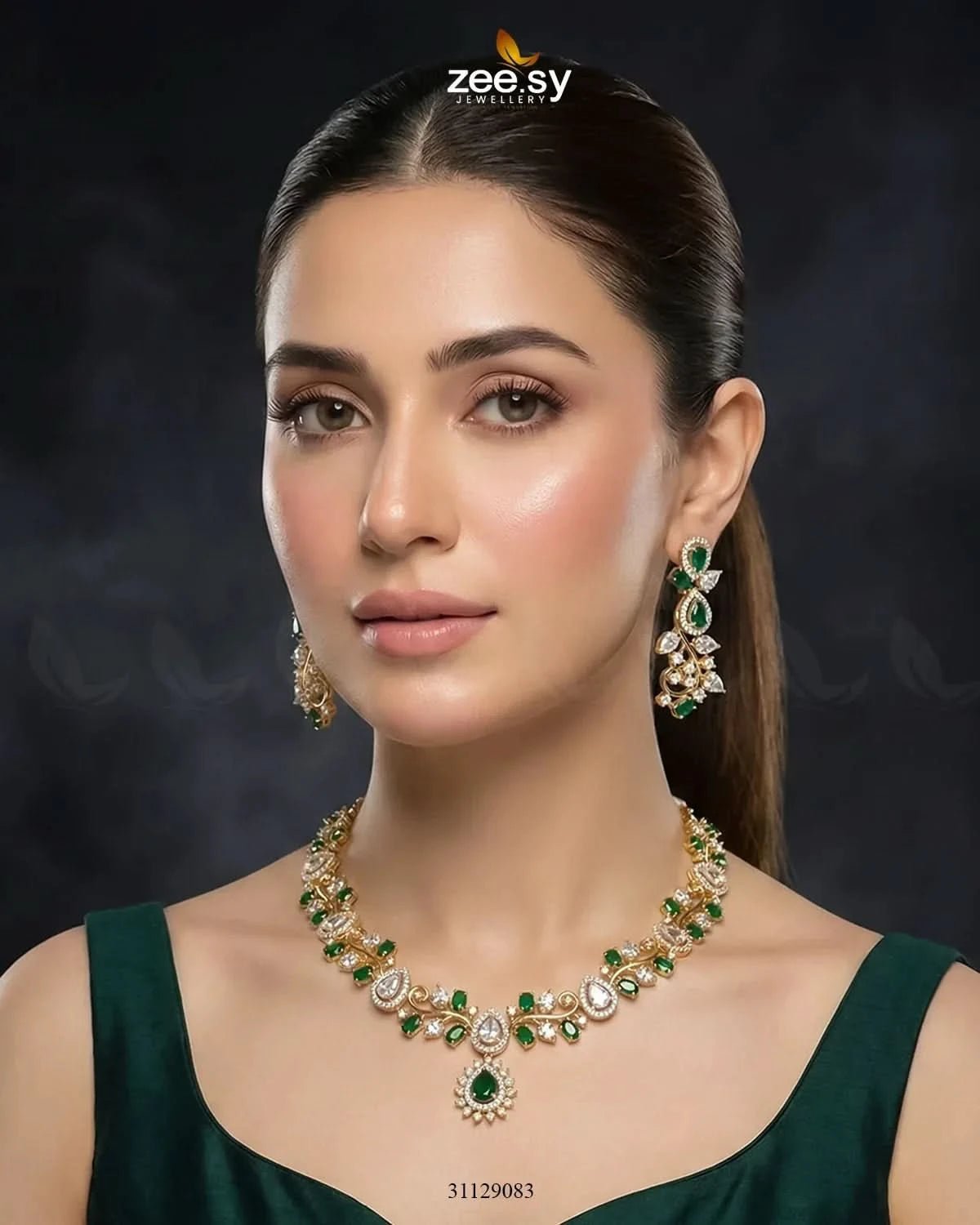 Golden Blossom Vine Necklace Set Necklace Sets - Zeesy Jewellery Pakistan | Premium Artificial & Imitation Jewellery