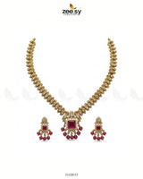 Sapphire Square Stone Necklace Set Necklace Sets - Zeesy Jewellery Pakistan | Premium Artificial & Imitation Jewellery