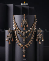 Sonya's Necklace Set Golden Black Necklace Sets - Zeesy Jewellery Pakistan | Premium Artificial & Imitation Jewellery