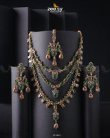 Sonya's Necklace Set Golden Champagne & Green Necklace Sets - Zeesy Jewellery Pakistan | Premium Artificial & Imitation Jewellery