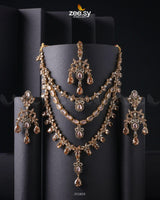 Sonya's Necklace Set Golden Pink Necklace Sets - Zeesy Jewellery Pakistan | Premium Artificial & Imitation Jewellery