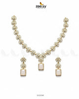 Dainty Crystal Cluster Necklace Set Necklace Sets - Zeesy Jewellery Pakistan | Premium Artificial & Imitation Jewellery