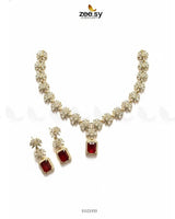 Dainty Crystal Cluster Necklace Set Necklace Sets - Zeesy Jewellery Pakistan | Premium Artificial & Imitation Jewellery
