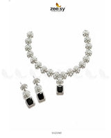 Dainty Crystal Cluster Necklace Set Necklace Sets - Zeesy Jewellery Pakistan | Premium Artificial & Imitation Jewellery