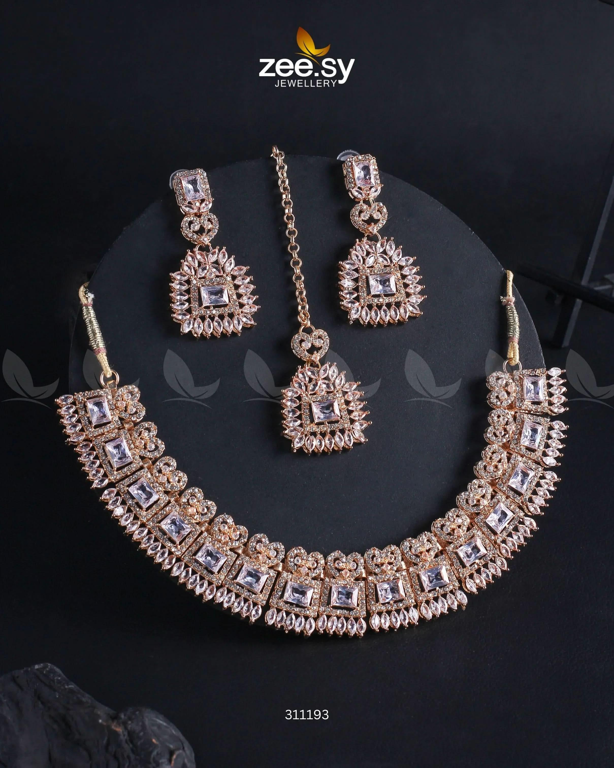 Elysium Necklace Golden White Necklace Sets - Zeesy Jewellery Pakistan | Premium Artificial & Imitation Jewellery