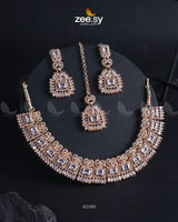 Elysium Necklace Golden White Necklace Sets - Zeesy Jewellery Pakistan | Premium Artificial & Imitation Jewellery