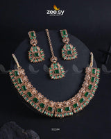Elysium Necklace Golden Green Necklace Sets - Zeesy Jewellery Pakistan | Premium Artificial & Imitation Jewellery