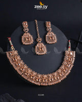 Elysium Necklace Golden Champagne Necklace Sets - Zeesy Jewellery Pakistan | Premium Artificial & Imitation Jewellery