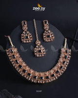 Elysium Necklace Golden Black Necklace Sets - Zeesy Jewellery Pakistan | Premium Artificial & Imitation Jewellery