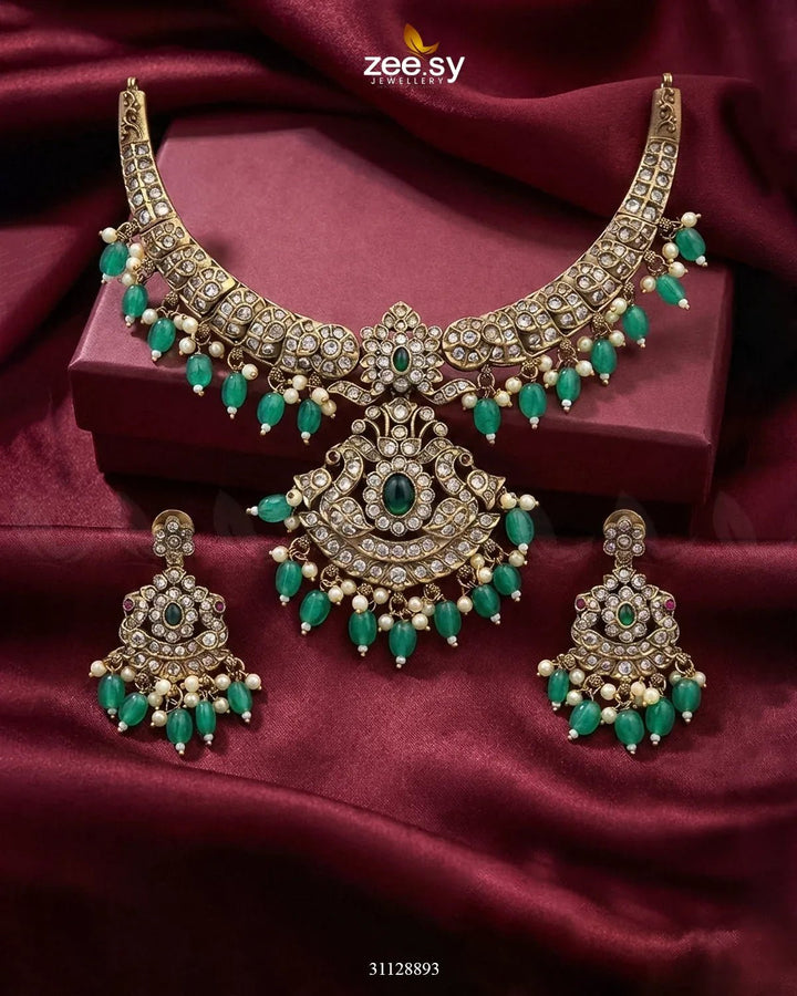 Victorian Faux Pearl Necklace Set Necklace Sets - Zeesy Jewellery Pakistan | Premium Artificial & Imitation Jewellery