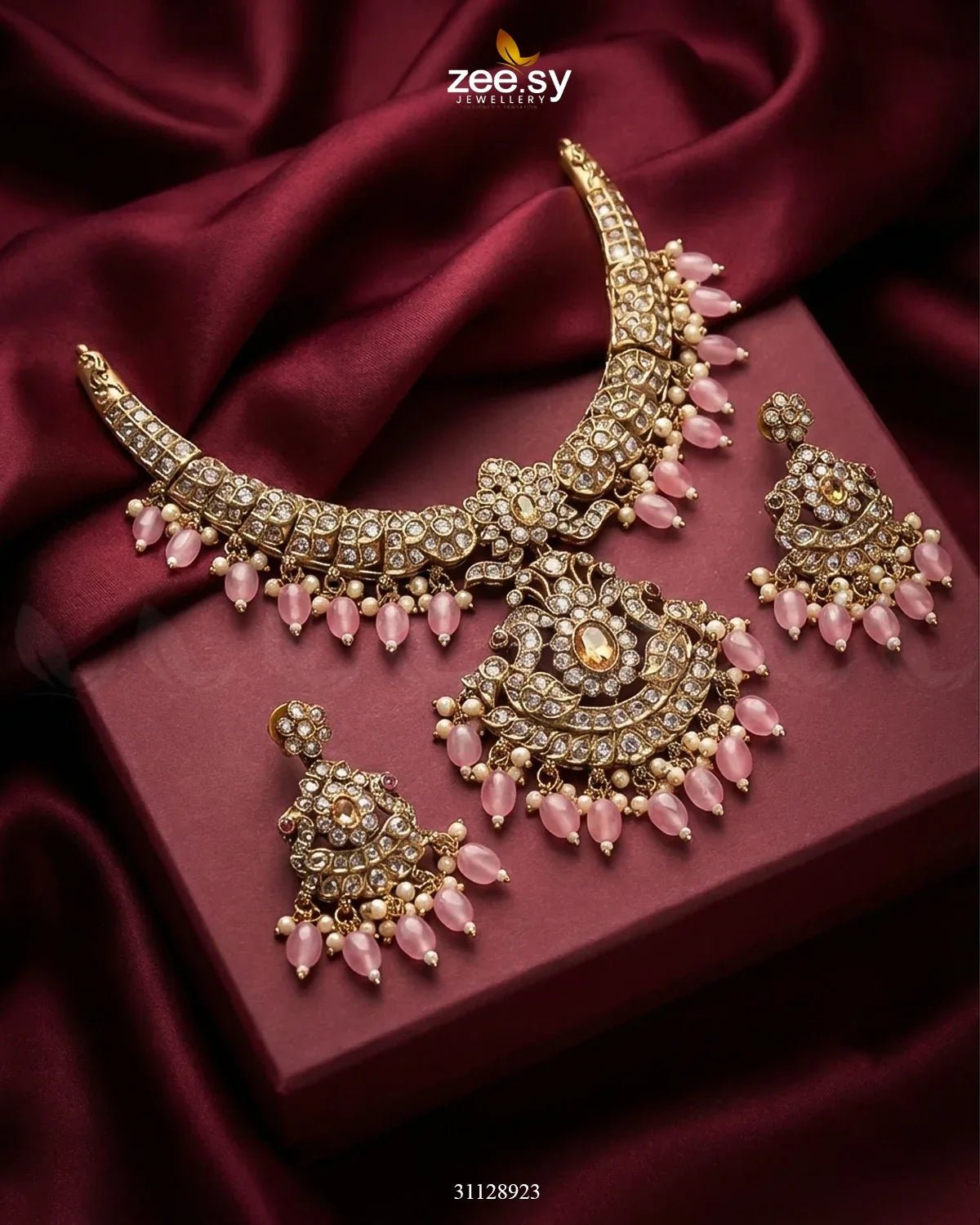 Victorian Faux Pearl Necklace Set Necklace Sets - Zeesy Jewellery Pakistan | Premium Artificial & Imitation Jewellery