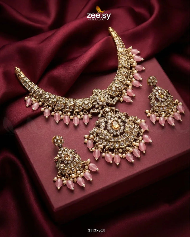 Victorian Faux Pearl Necklace Set Necklace Sets - Zeesy Jewellery Pakistan | Premium Artificial & Imitation Jewellery