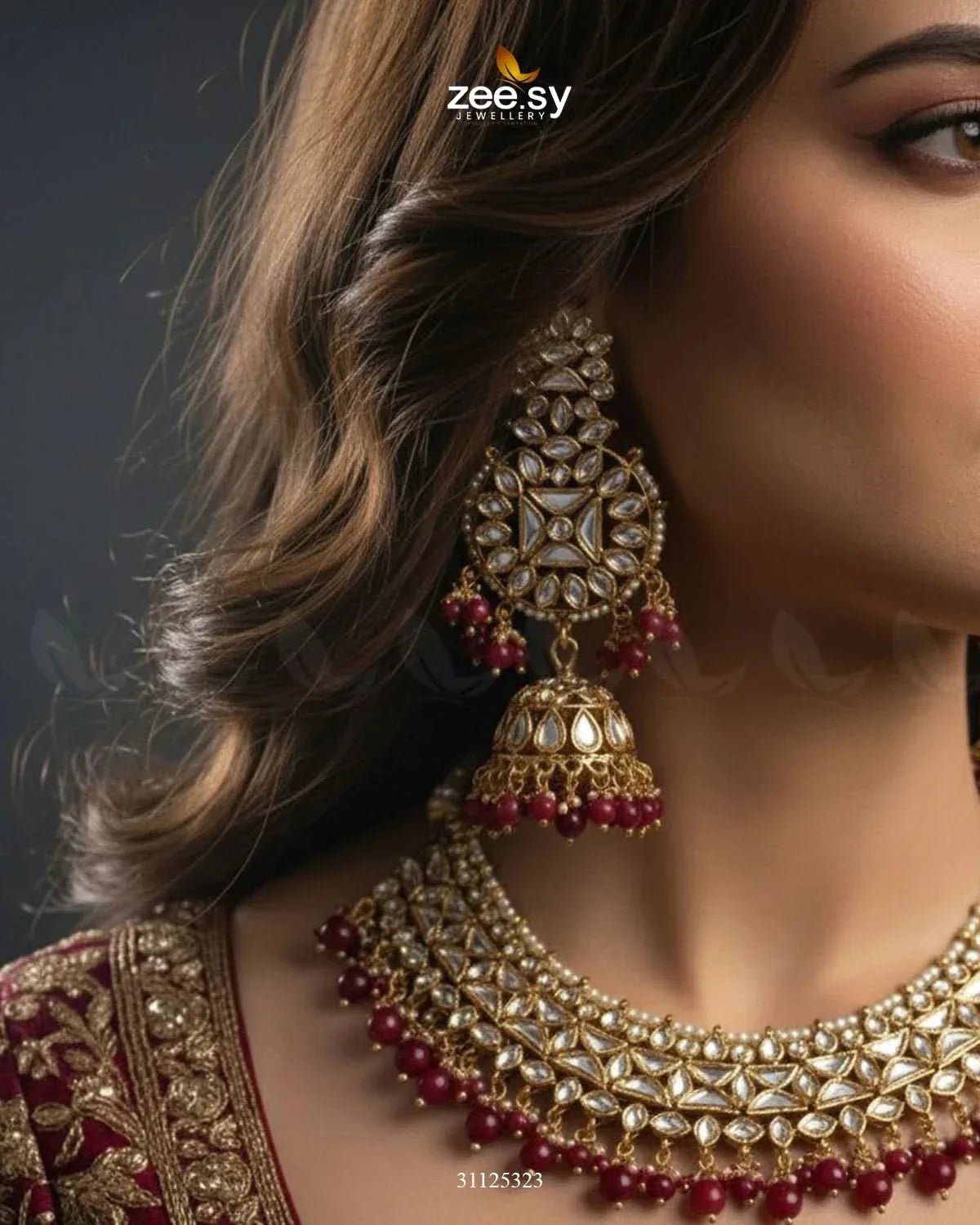 Gilded Perpetual Crystal Necklace Set Necklace Sets - Zeesy Jewellery Pakistan | Premium Artificial & Imitation Jewellery