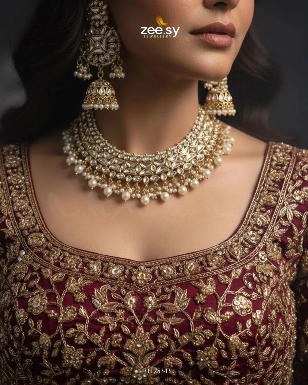 Gilded Perpetual Crystal Necklace Set Necklace Sets - Zeesy Jewellery Pakistan | Premium Artificial & Imitation Jewellery