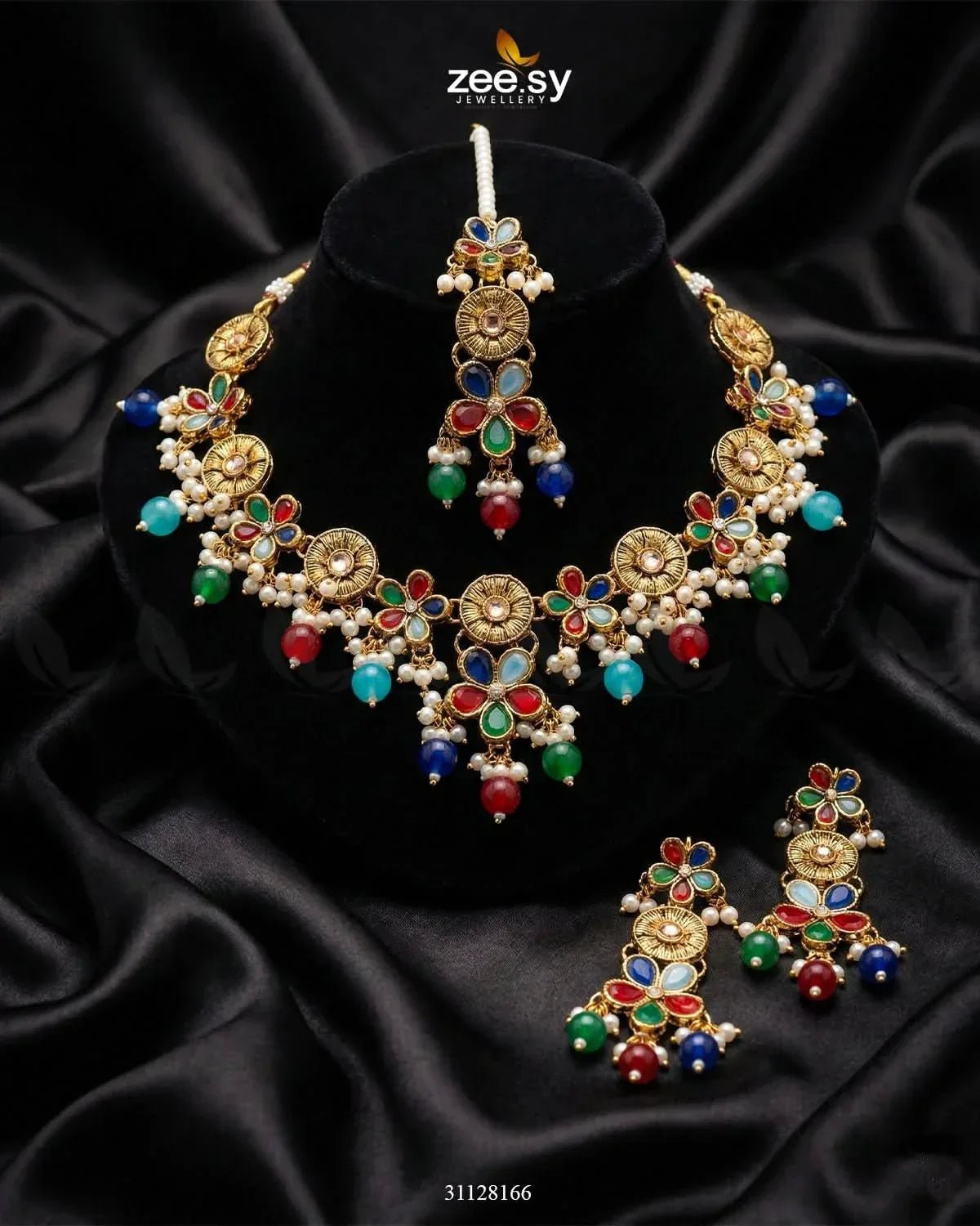 Tulshi Antique Pearl Necklace Set Necklace Sets - Zeesy Jewellery Pakistan | Premium Artificial & Imitation Jewellery