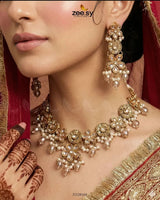 Tulshi Antique Pearl Necklace Set Necklace Sets - Zeesy Jewellery Pakistan | Premium Artificial & Imitation Jewellery