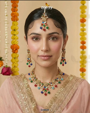 Tulshi Antique Pearl Necklace Set Necklace Sets - Zeesy Jewellery Pakistan | Premium Artificial & Imitation Jewellery