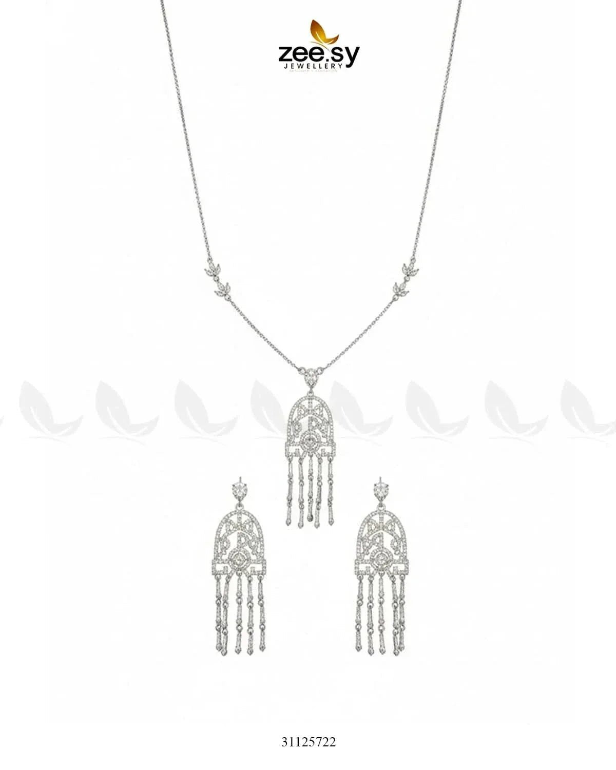 Precious Crystal Eternal Necklace Set Necklace Sets - Zeesy Jewellery Pakistan | Premium Artificial & Imitation Jewellery