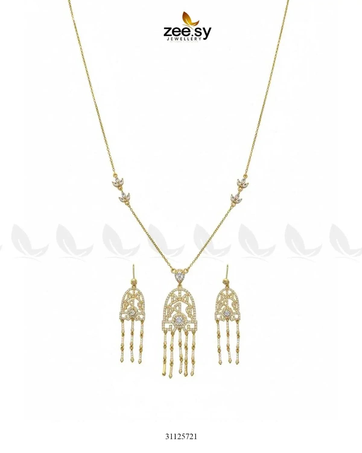 Precious Crystal Eternal Necklace Set Necklace Sets - Zeesy Jewellery Pakistan | Premium Artificial & Imitation Jewellery