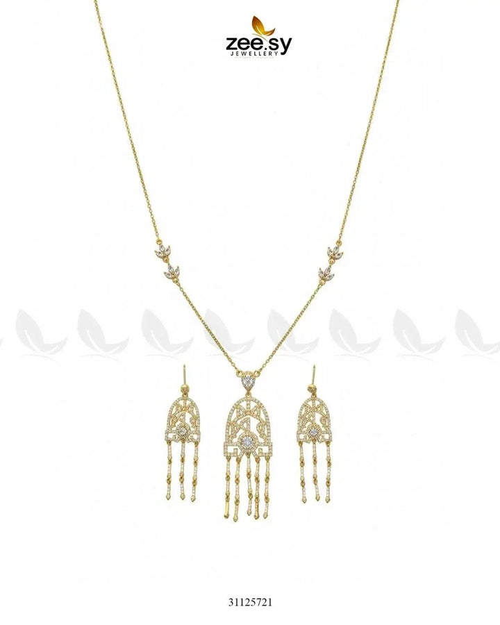 Precious Crystal Eternal Necklace Set Necklace Sets - Zeesy Jewellery Pakistan | Premium Artificial & Imitation Jewellery