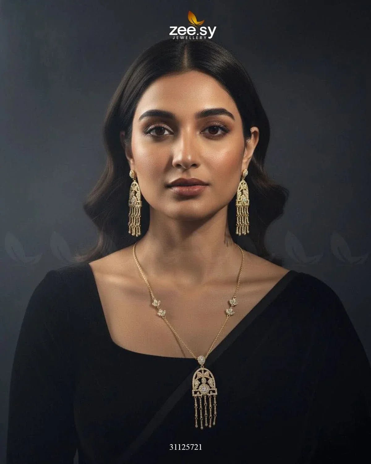 Precious Crystal Eternal Necklace Set Necklace Sets - Zeesy Jewellery Pakistan | Premium Artificial & Imitation Jewellery