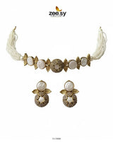 Crest Choker Necklace Set Necklace Sets - Zeesy Jewellery Pakistan | Premium Artificial & Imitation Jewellery