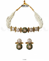 Crest Choker Necklace Set Necklace Sets - Zeesy Jewellery Pakistan | Premium Artificial & Imitation Jewellery