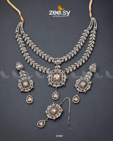 Fuchsia Necklace Golden Champagne Necklace Sets - Zeesy Jewellery Pakistan | Premium Artificial & Imitation Jewellery