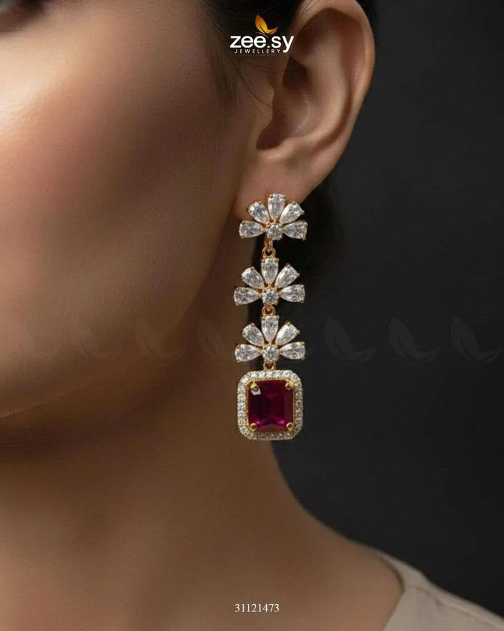 Intricate Square Cluster Necklace Set Necklace Sets - Zeesy Jewellery Pakistan | Premium Artificial & Imitation Jewellery