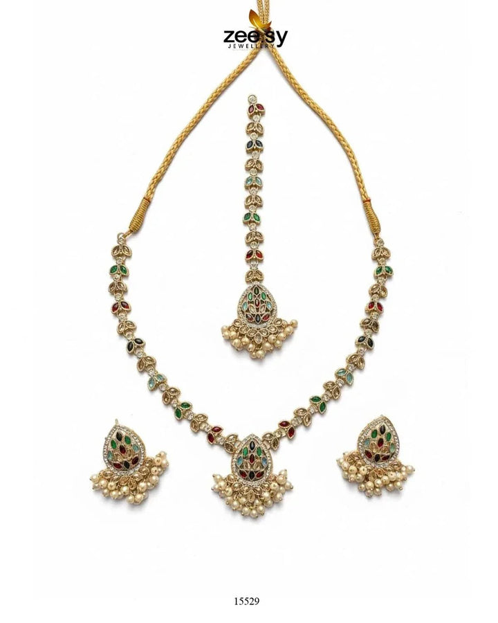 Luxe Necklace Set Multicolor Necklace Sets - Zeesy Jewellery Pakistan | Premium Artificial & Imitation Jewellery