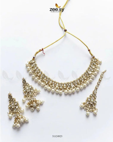 Magnificent Tonel Necklace Set Golden Pearl Necklace Sets - Zeesy Jewellery Pakistan | Premium Artificial & Imitation Jewellery