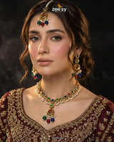 Royal Guldasta Beads Necklace Set Necklace Sets - Zeesy Jewellery Pakistan | Premium Artificial & Imitation Jewellery