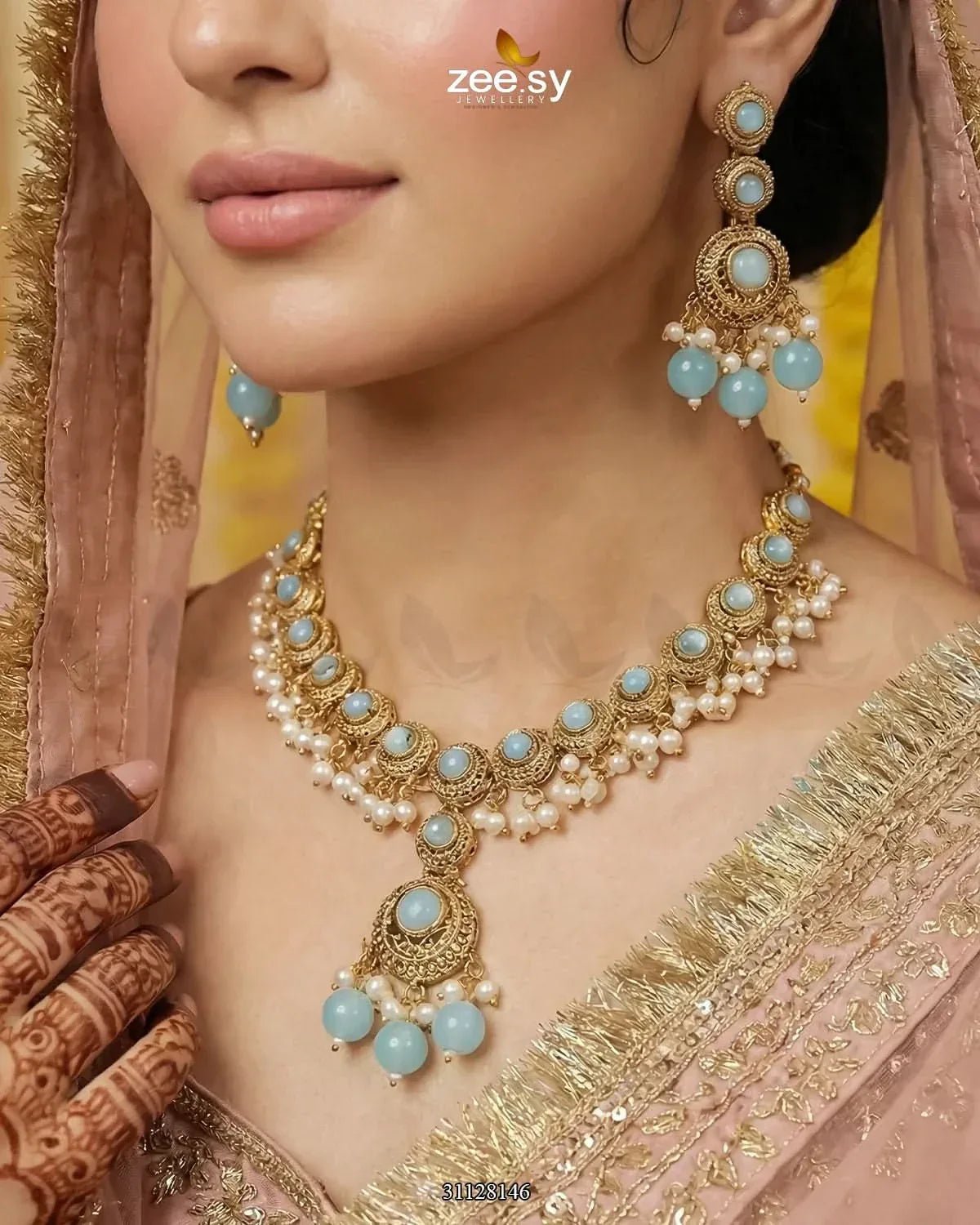 Royal Guldasta Beads Necklace Set Necklace Sets - Zeesy Jewellery Pakistan | Premium Artificial & Imitation Jewellery