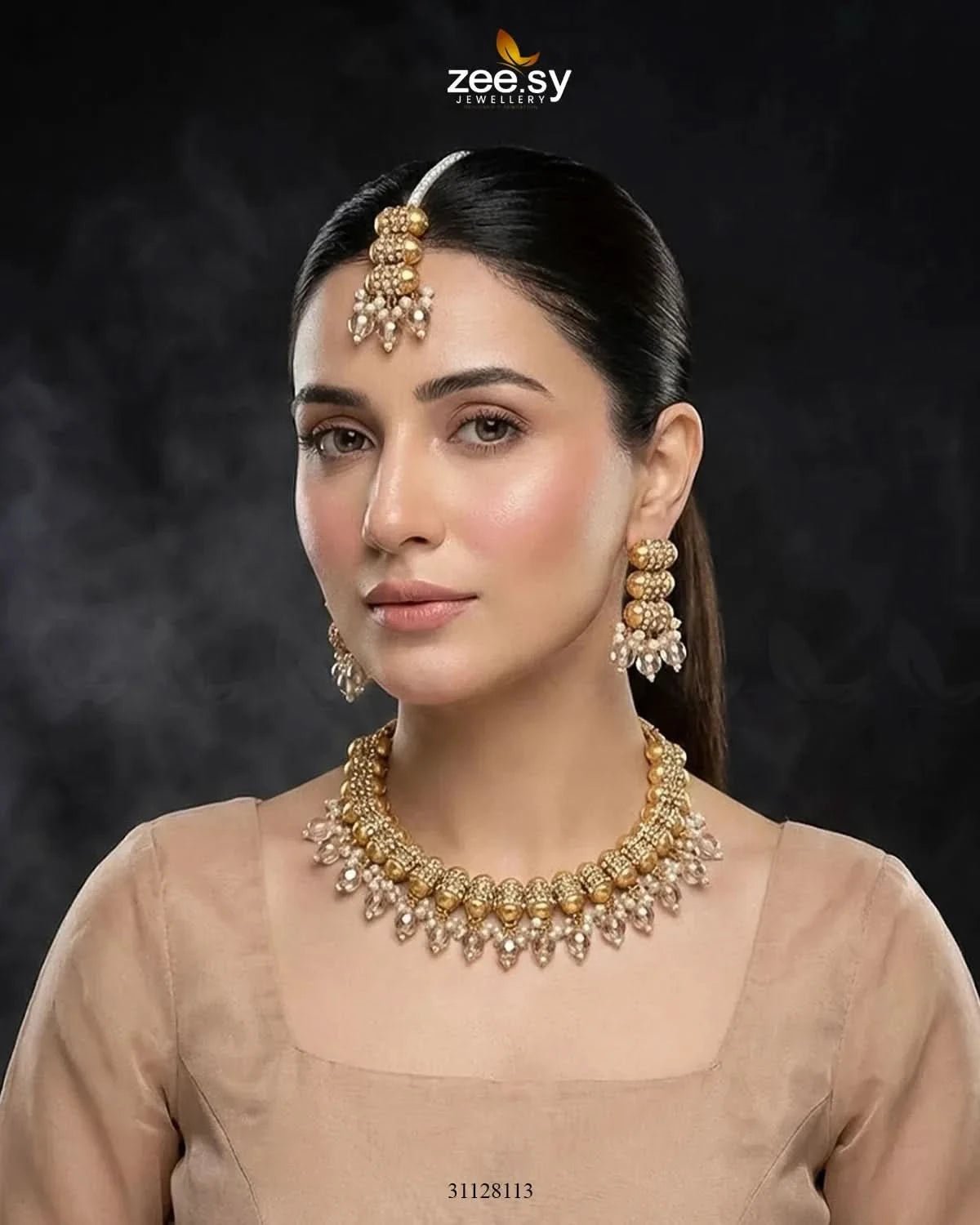 Shahi Pearl Drop Necklace Set Necklace Sets - Zeesy Jewellery Pakistan | Premium Artificial & Imitation Jewellery