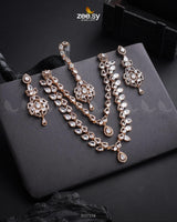 Urwa Hocane Necklace Set Golden White Necklace Sets - Zeesy Jewellery Pakistan | Premium Artificial & Imitation Jewellery