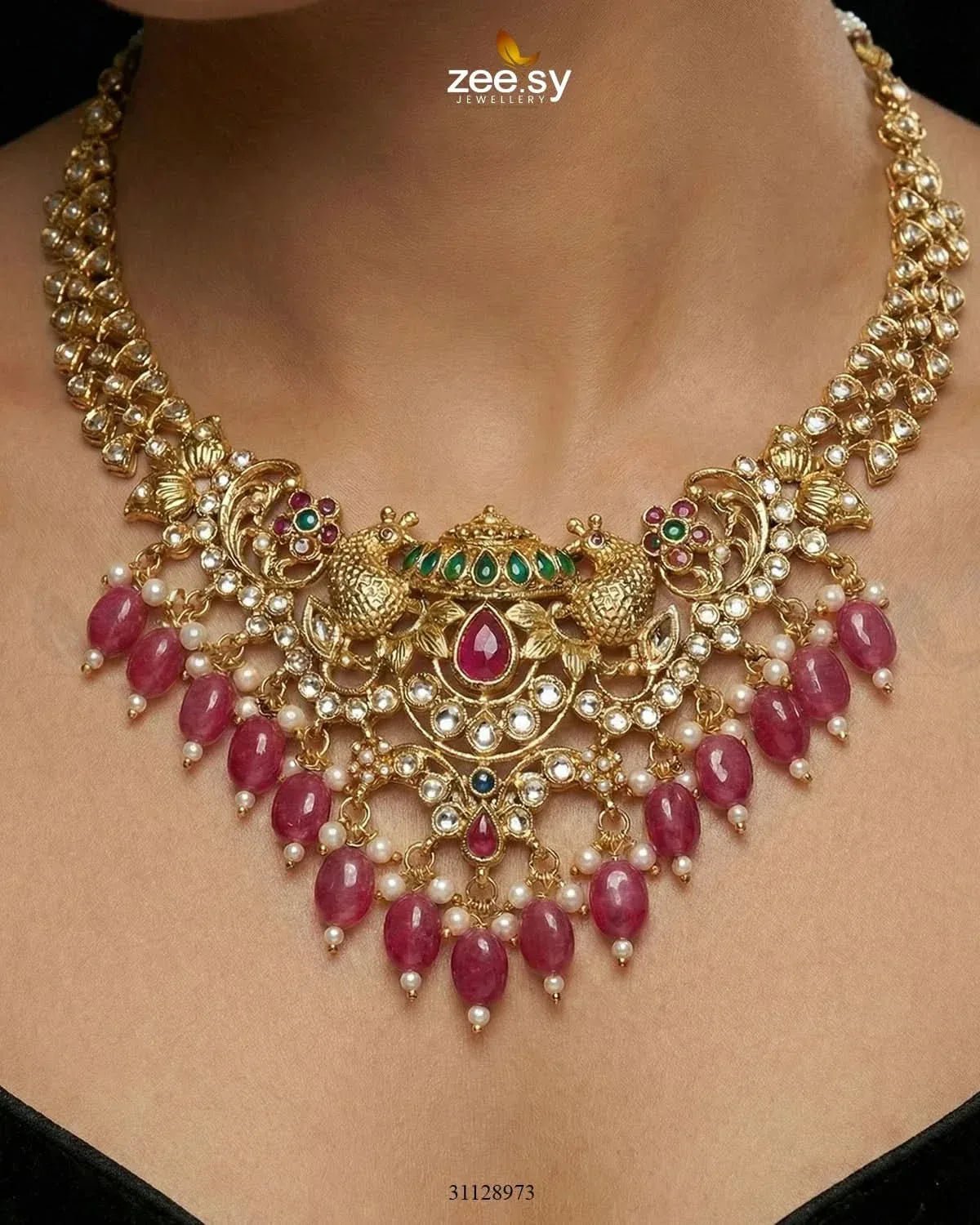 Sublime Bold Beads Necklace Set Necklace Sets - Zeesy Jewellery Pakistan | Premium Artificial & Imitation Jewellery