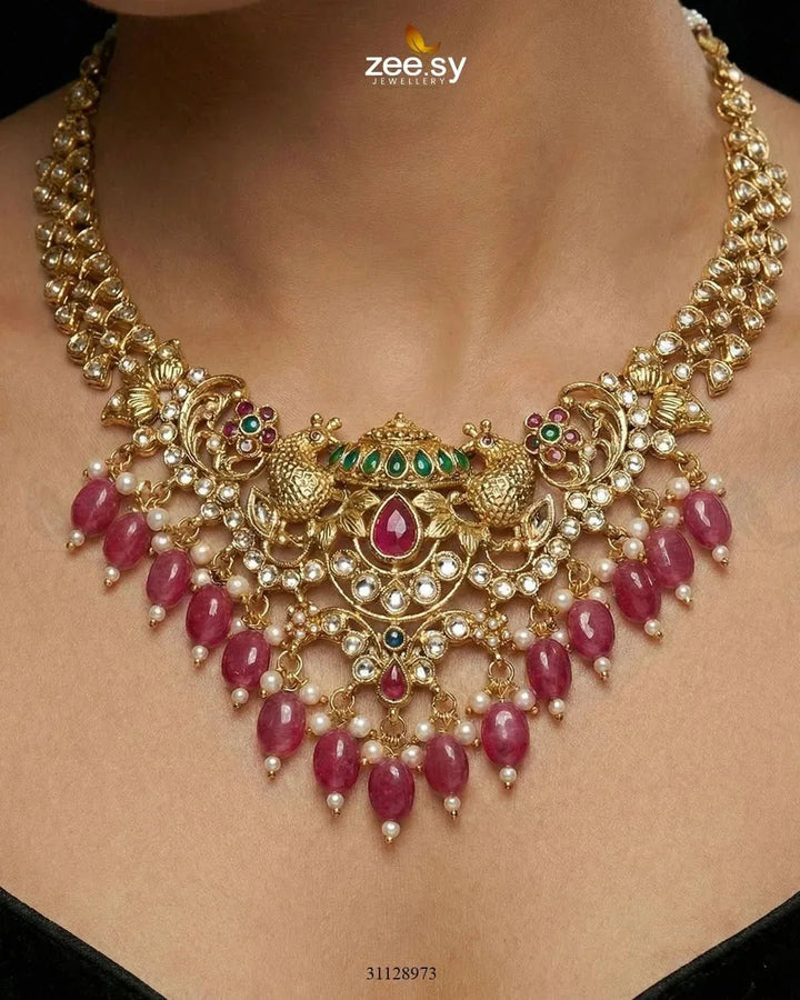 Sublime Bold Beads Necklace Set Necklace Sets - Zeesy Jewellery Pakistan | Premium Artificial & Imitation Jewellery