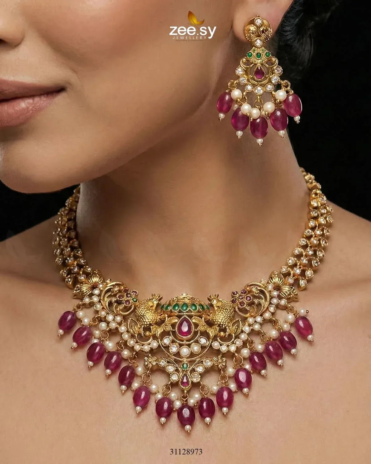 Sublime Bold Beads Necklace Set Necklace Sets - Zeesy Jewellery Pakistan | Premium Artificial & Imitation Jewellery