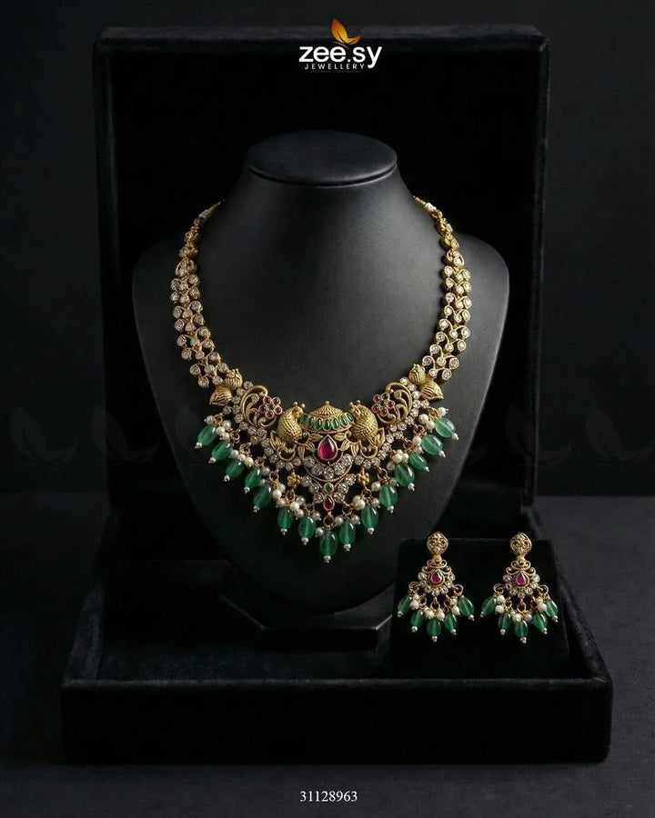 Sublime Bold Beads Necklace Set Necklace Sets - Zeesy Jewellery Pakistan | Premium Artificial & Imitation Jewellery