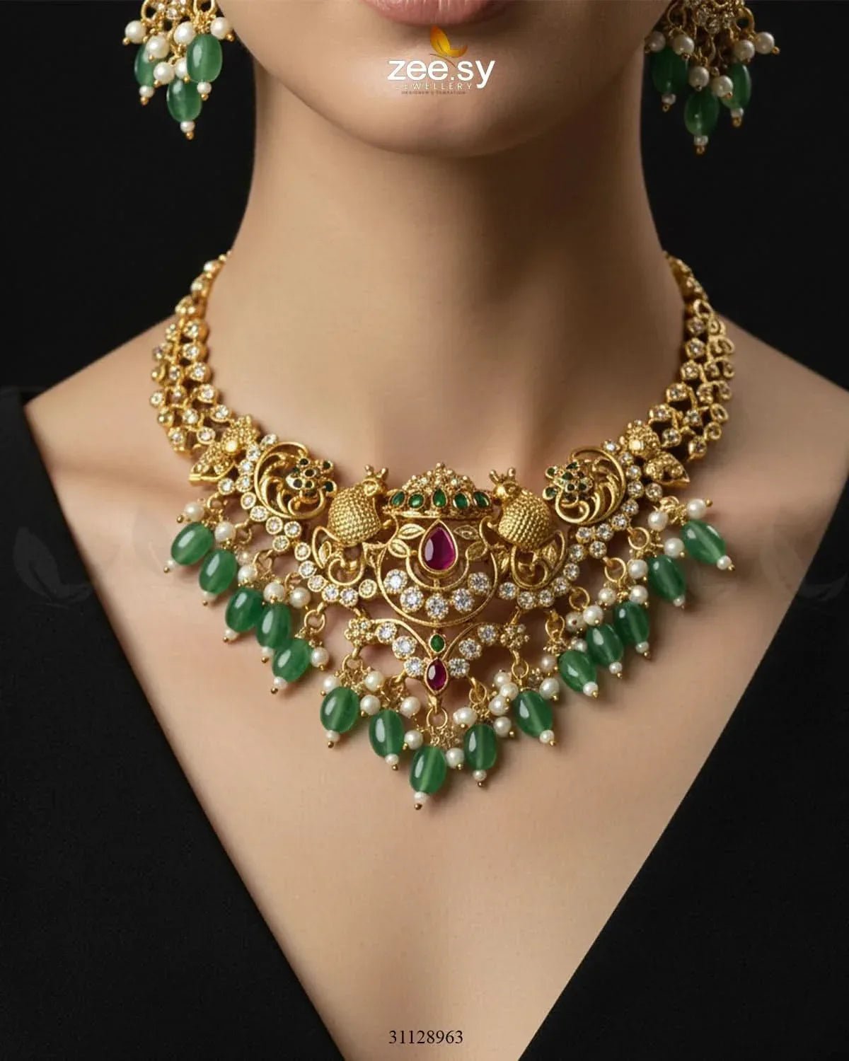 Sublime Bold Beads Necklace Set Necklace Sets - Zeesy Jewellery Pakistan | Premium Artificial & Imitation Jewellery