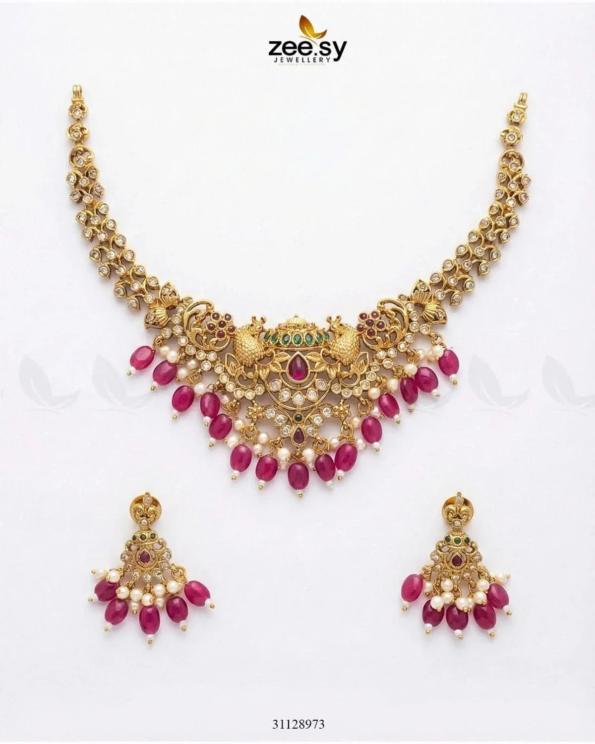 Sublime Bold Beads Necklace Set Necklace Sets - Zeesy Jewellery Pakistan | Premium Artificial & Imitation Jewellery